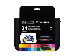 Marqueur professionnel w&n promarker double pointe couleurs assorties trousse étudiant 24 unités