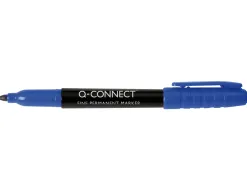 Marqueur q-connect cd-dvd pointe ronde écriture large 1mm encre indélebile séchage rapide base alcool couleur bleu