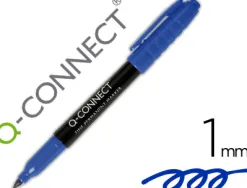 Marqueur q-connect cd-dvd pointe ronde écriture large 1mm encre indélebile séchage rapide base alcool couleur bleu