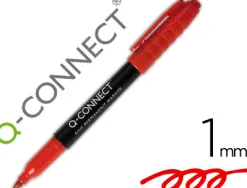 Marqueur q-connect cd-dvd pointe ronde écriture large 1mm encre indélebile séchage rapide base alcool couleur rouge