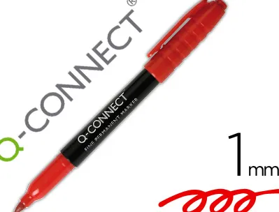 Marqueur q-connect cd-dvd pointe ronde écriture large 1mm encre indélebile séchage rapide base alcool couleur rouge