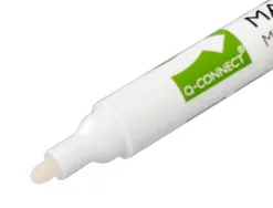 Marqueur q-connect craie liquide pointe ronde trace 3mm coloris blanc boite 4 unites