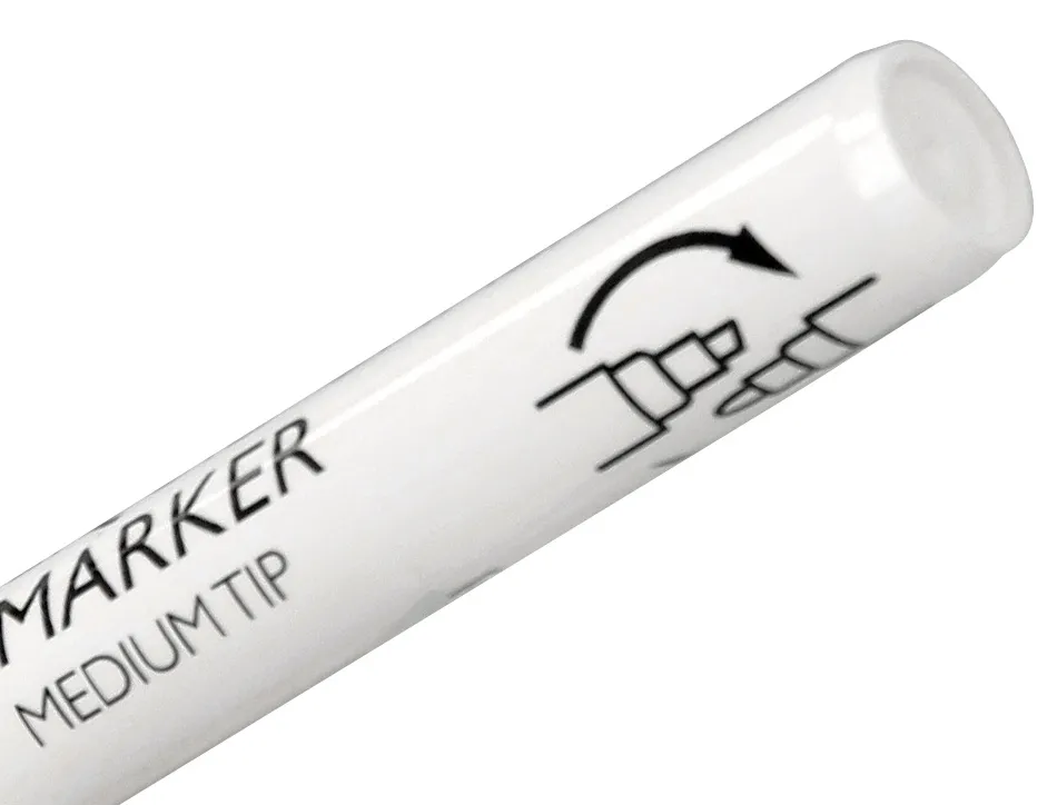 Marqueur q-connect craie liquide pointe ronde trace 3mm coloris blanc boite 4 unites
