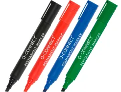 Marqueur q-connect permanent pointe biseautée tracé 5mm résistante corps plastique coloris noir
