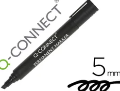 Marqueur q-connect permanent pointe biseautée tracé 5mm résistante corps plastique coloris noir
