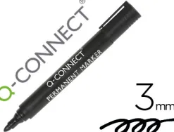 Marqueur q-connect permanent pointe ogive tracé 3mm résistante corps plastique coloris noir