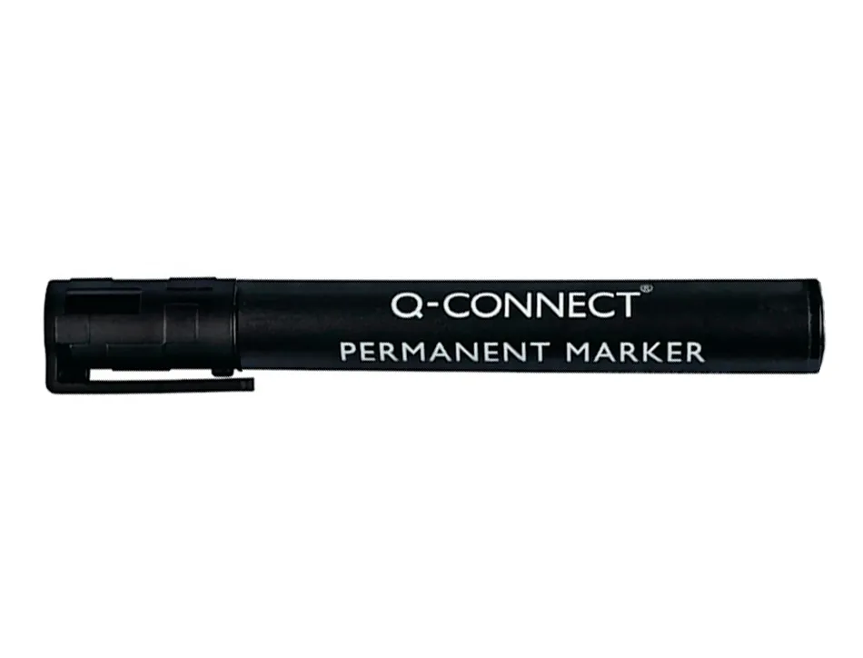 Marqueur q-connect permanent pointe ogive tracé 3mm résistante corps plastique coloris noir