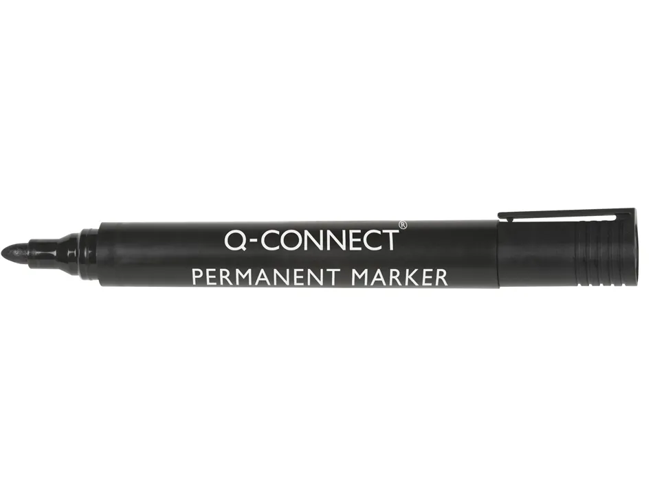Marqueur q-connect permanent pointe ogive tracé 3mm résistante corps plastique coloris noir