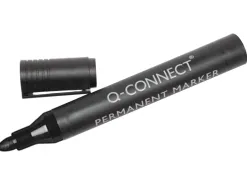 Marqueur q-connect permanent pointe ogive tracé 3mm résistante corps plastique coloris noir