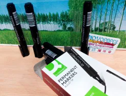 Marqueur q-connect permanent pointe ogive tracé 3mm résistante corps plastique coloris noir