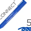 Marqueur q-connect permanent pointe biseautée tracé 5mm résistante corps plastique coloris bleu