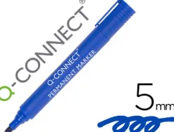 Marqueur q-connect permanent pointe biseautée tracé 5mm résistante corps plastique coloris bleu