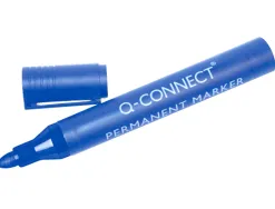 Marqueur q-connect permanent pointe ogive tracé 3mm résistante corps plastique coloris bleu