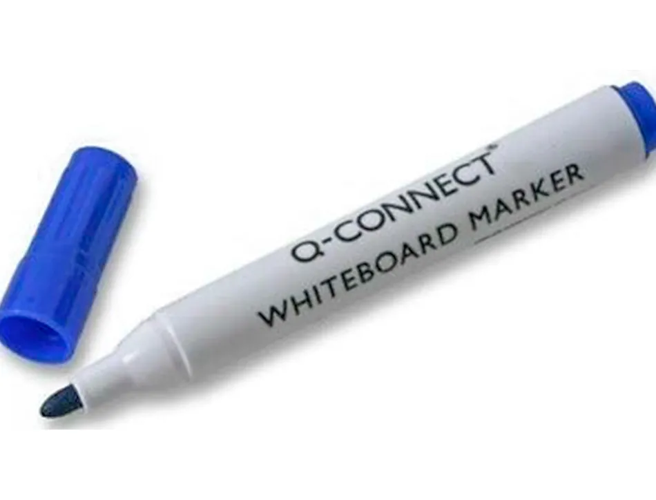 Marqueur q-connect tableau blanc pointe ogive tracé 2/3mm corps plastique encre base alcohol coloris bleu