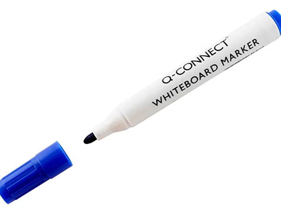 Marqueur q-connect tableau blanc pointe ogive tracé 2/3mm corps plastique encre base alcohol coloris bleu
