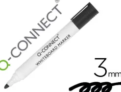 Marqueur q-connect tableau blanc pointe ogive tracé 2/3mm corps plastique encre base alcohol coloris noir