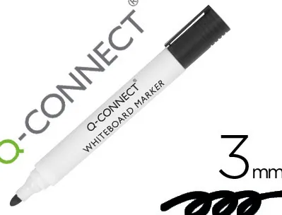 Marqueur q-connect tableau blanc pointe ogive tracé 2/3mm corps plastique encre base alcohol coloris noir
