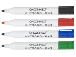 Marqueur q-connect tableau blanc pointe ogive tracé 2/3mm corps plastique encre base alcohol pochette 4 unit assort