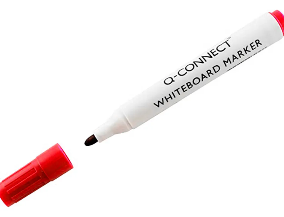 Marqueur q-connect tableau blanc pointe ogive tracé 2/3mm corps plastique encre base alcohol coloris rouge
