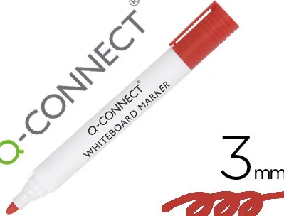 Marqueur q-connect tableau blanc pointe ogive tracé 2/3mm corps plastique encre base alcohol coloris rouge