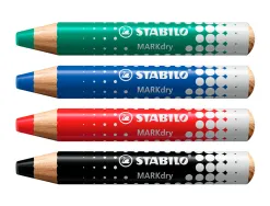 Marqueur sabilo boss markdry pour ecrire sur de tableau blanc 4 marqueurs 1 taille crayon 1 chiffonette