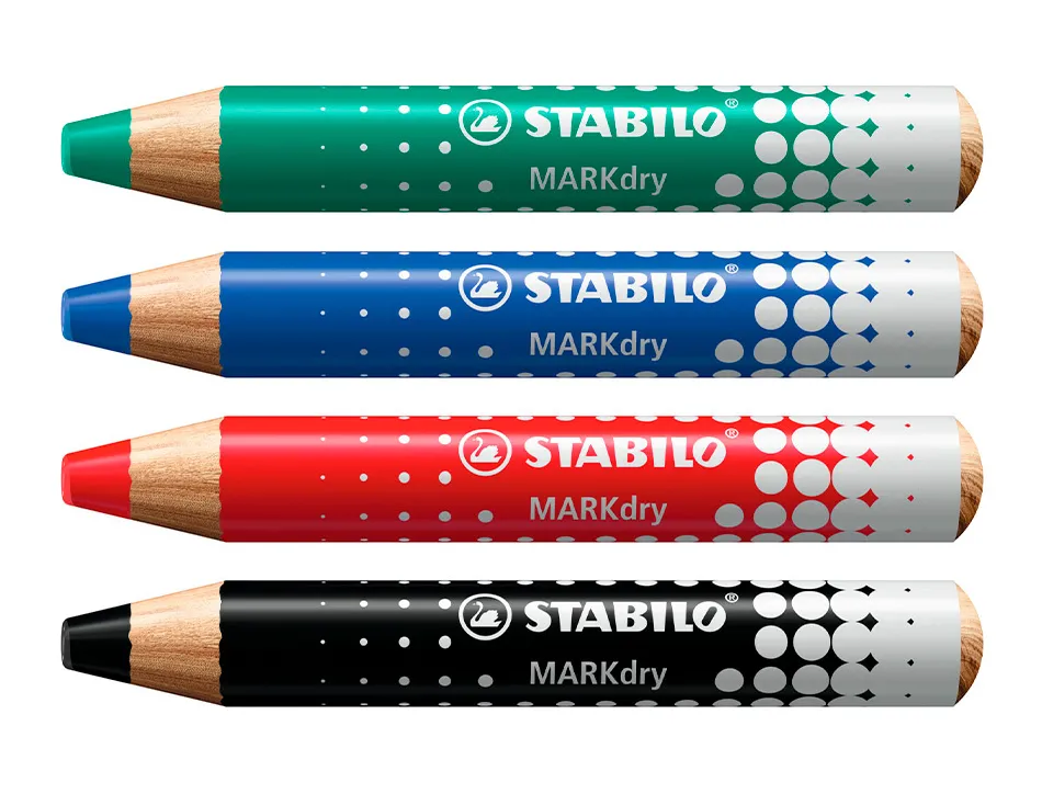 Marqueur sabilo boss markdry pour ecrire sur de tableau blanc 4 marqueurs 1 taille crayon 1 chiffonette