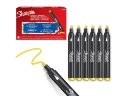 Marqueur sharpie creatif pointe ogive trait 2,5mm encre acrylique coloris jaune