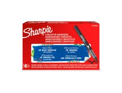 Marqueur sharpie creatif pointe pinceau trait min 1,2mm encre acrylique coloris noir