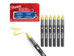 Marqueur sharpie creatif pointe pinceau trait min 1,2mm encre acrylique coloris jaune