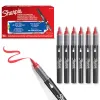 Marqueur sharpie creatif pointe pinceau trait min 1,2mm encre acrylique coloris rouge