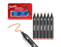 Marqueur sharpie creatif pointe ogive trait 2,5mm encre acrylique coloris orange