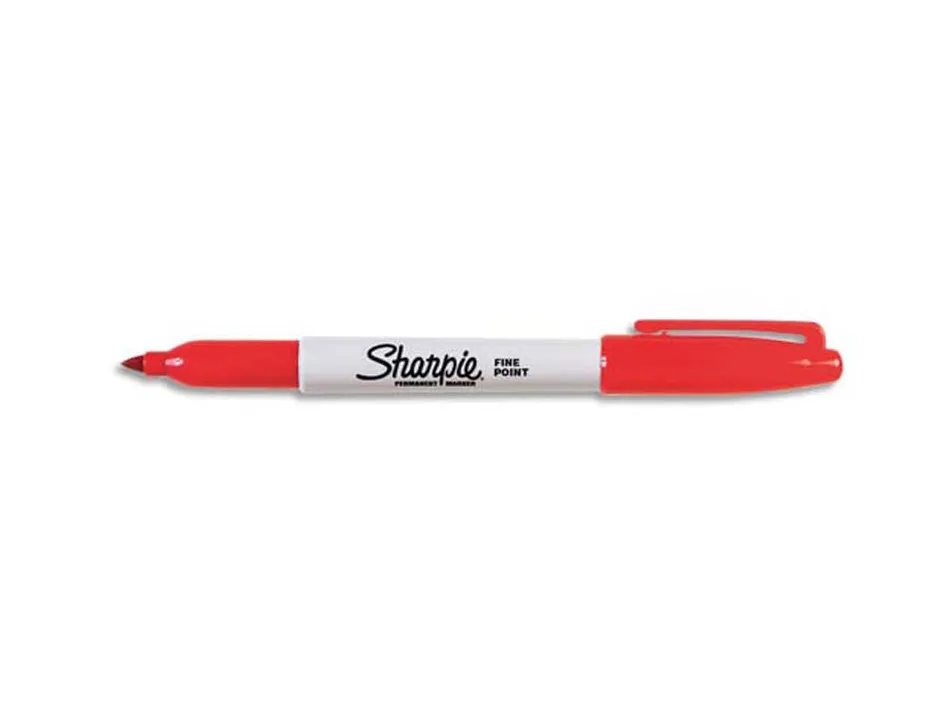 Marqueur sharpie permanent pointe ogive fine 0.9mm sèche rapidement coloris rouge