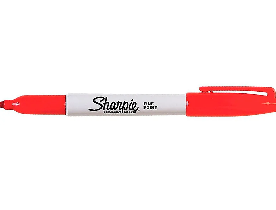 Marqueur sharpie permanent pointe ogive fine 0.9mm sèche rapidement coloris rouge