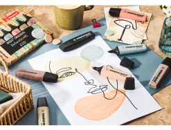Marqueur stabilo boss original marker encre base eau pointe biseautee largeur trace 2/5mm coloris noir