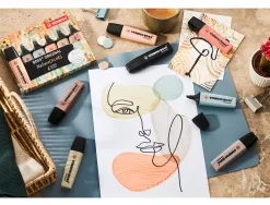 Marqueur stabilo boss original marker encre base eau pointe biseautee largeur trace 2/5mm coloris noir