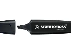 Marqueur stabilo boss original marker encre base eau pointe biseautee largeur trace 2/5mm coloris noir