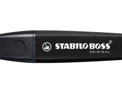 Marqueur stabilo boss original marker encre base eau pointe biseautee largeur trace 2/5mm coloris noir