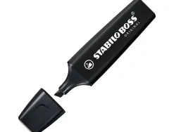 Marqueur stabilo boss original marker encre base eau pointe biseautee largeur trace 2/5mm coloris noir