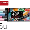 Marqueur stabilo candy free acrylic toutes surfaces t300 pointe moyenne set 1 coloris assortis coffret 5 unites