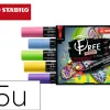 Marqueur stabilo seaside free acrylic toutes surfaces t800 pointe large biseautee set 4 coloris assortis coffret 5 uni