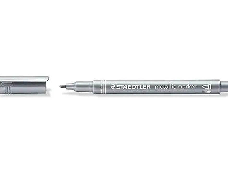 Marqueur staedtler encre métallique base eau effaçable pointe ogive tracé 1,2mm coloris argent