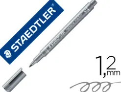 Marqueur staedtler encre métallique base eau effaçable pointe ogive tracé 1,2mm coloris argent