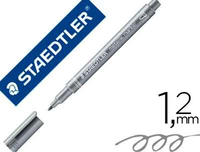 Marqueur staedtler encre métallique base eau effaçable pointe ogive tracé 1,2mm coloris argent
