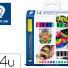 Marqueur staedtler permanent dry safe lumocolor 317 pointe moyenne 1mm coloris assrotis etui de 14 feutres