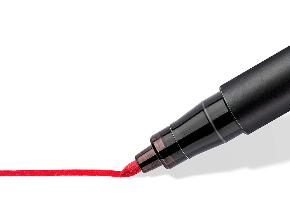 Marqueur staedtler permanent dry safe lumocolor 317 pointe moyenne 1mm coloris assrotis etui de 14 feutres