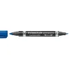 Marqueur staedtler permanent lumocolor duo multi-usages double pointe 0.6 et 1.5mm encre dry safe bleu