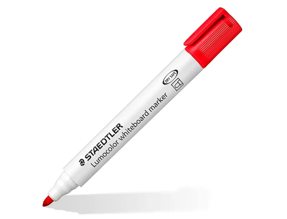 Marqueur staedtler permanent dry safe lumocolor whiteboard 351 pointe ogive 2mm assortis etui de 8