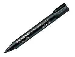 Marqueur staedtler permanent dry safe lumocolor pointe ogive rechargeable résistant eau corps noir encre noire