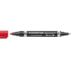 Marqueur staedtler permanent lumocolor duo multi-usages double pointe 0.6 et 1.5mm encre dry safe rouge