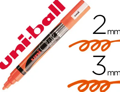 Marqueur uniball craie chalk fin 1.8/2.5mm ideale ardoise s vitrines résiste pluie couleur lumineuse orange fluo